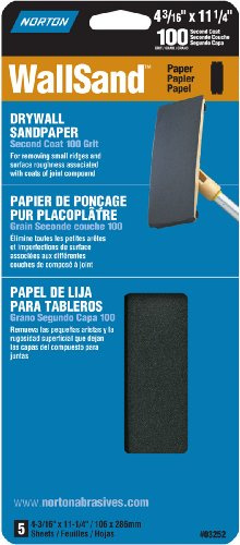 4-3/16 x 11-1/4 Norton 01888 WallSand Die-Cut Drywall Sanding Sheets 100D-Grit Handy-Pack