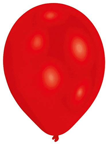 Amscan INT995511 - Latexballons Standard Red, 50 Stück, Durchmesser circa 27,5 cm, Luftballons