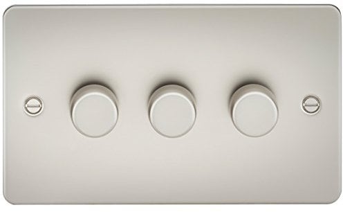 Knightsbridge FP2163PL FP2163 FPAV2163PL Flat Plate 3G 2 Way Dimmer 60-400W-Pearl, 230 V, Pearl
