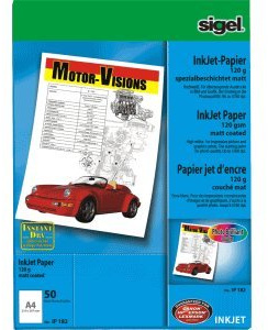 Sigel Inkjetpapier A4 120g/qm spezialbeschichtet hochweiß VE=50 Blatt