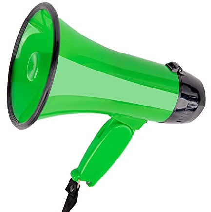 MyMealivos Portable megaphone bullhorn 20 Watt Power Megaphone Speaker Voice And Siren/Alarm Modes With Volume Control And Strap (Green)