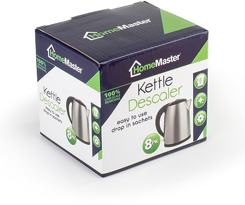 Home Master Kettle Descaler Sachets – Easy Drop-In Bags, Limescale Remover | 8 Pack for Quick & Effective Descaling