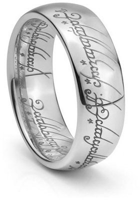 UrbanBijoux Bague Anneau Femme Homme tungstène Argent Lord Seigneur des Anneaux - 67