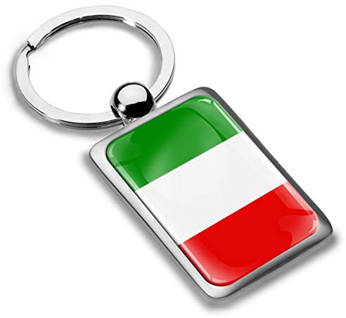 SkinoEu® Portachiavi In Metallo 3D Con Bandiera Del Italia Italy Flag, Idea Regalo Per Uomo E Donna KK 221
