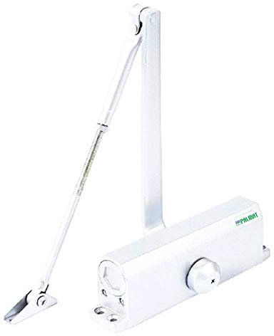 PALMAT - Ferme-Porte Automatique Hydraulique – Réglable, Rotatif, A Bras Compas, Ideal pour maison, Magasin, Bureau, Pour Porte de jusque (60-85 Kg, Blanc)