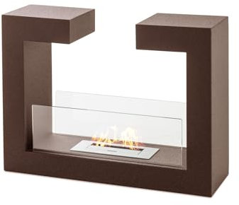 Stones Tete Chimenea De Bioetanol De Piso, Madera, marrón, 78 x 25 x 58 cm