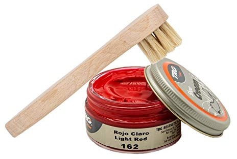 Schuhbedarf TRG Schuhcreme mit Auftragsbürste Schuhpflege Schuhputzset (rot 162)