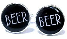 Death Devil Bier-Manschettenknöpfe – Herrenschmuck – Getränke-Manschettenknöpfe – lustiger Schmuck – Bier-Geschenk – Bier-Liebhaber – Glas Bier – realistisch – Herren-Geschenk, Geschenk der Liebe,