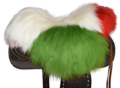 Moro-Design Lammfell Sattelbezug für Westernsattel Lammfellbezug Sattelauflage mit Horn Saddle Pad Seat Saver