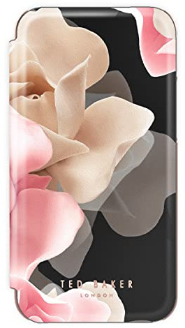 Ted Baker KNOWANE Mirror Folio Case für iPhone XR - Porcelain Rose (Schwarz)