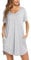 Aseniza Camicia da Notte Donna Maniche Corte Vestito Cotone Estivo Casual da Donna con Scollo a V Pigiama Comodo Ampio Tinta Unita Abbigliamentoda casa S-XXL