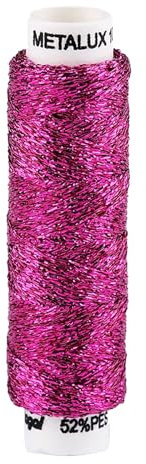 1 Spule Metallgarn Stickgarn Nähgarn 100m metallic Faden Effekt Applikation, Farbwahl, Farbe:fuchsia