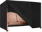 Dokon 4 Seater Garden Swing Covers Waterproof Heavy Duty Oxford Fabric Outdoor Swinging Chair Cover Windproof Anti-UV Patio Garden Hammock Cover with Zips (250x150x160cm) - Black