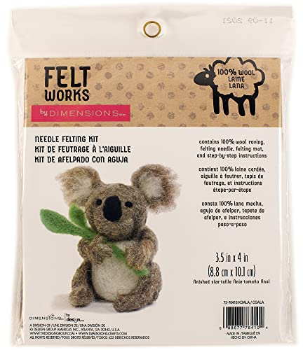 Dimensions 72-76410 Koala-Nadel Nadelfilz-Starter-Set, 3.5 x 4, 4 stück