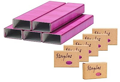 Heftklammern, Standard-Heftklammern, für Büro, Schreibtisch, 26/6, Größe 950, 3800 Heftklammern, insgesamt 6 Stück, Rosarot, 4 Stück