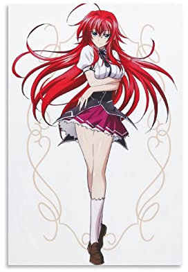 Anime Cute Girl Gremory Rias High School DxD Poster 15 Artworks Canvas Poster Room Aesthetic Wall Art Prints Home Modern Decor Gifts Framed-unframed 08x12inch(20x30cm)