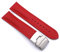 Sulla 20mm Uhrenband Genuine Leder Armband mit Faltschließe aus Edelstahl Rot