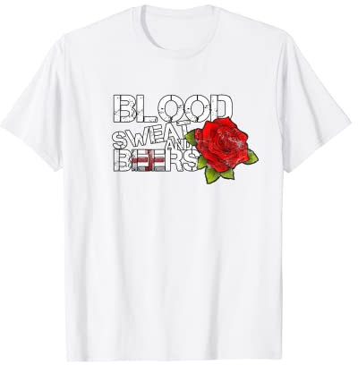 Blood Sweat Beers England Flagge Six Nations English Rugby T-Shirt