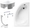 KOLMAN Badewanne STANDARD Eckbadewanne 130x85 Rechts mit Styroporverkleidung, Ablaufgarnitur und Füßen Komplettset 4in1 Premium Original Acryl Wanne Siphon