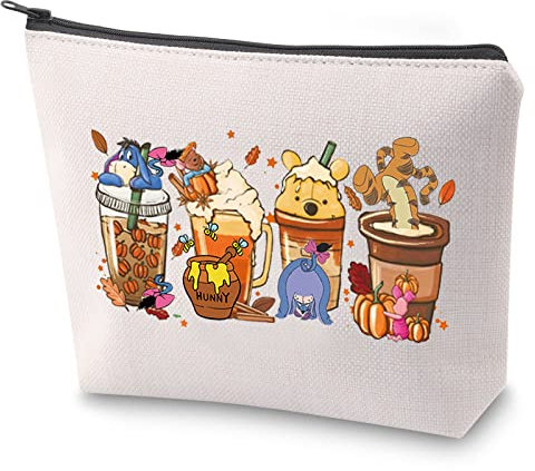 ZJXHPO Pooh Bear Kosmetiktasche Cartoon Kaffeetasse Make-up Tasche mit Reißverschluss Cartoon Bär Esel Schwein Tiger Kaffeetasse Kulturbeutel, Pooh Tasse, Nein