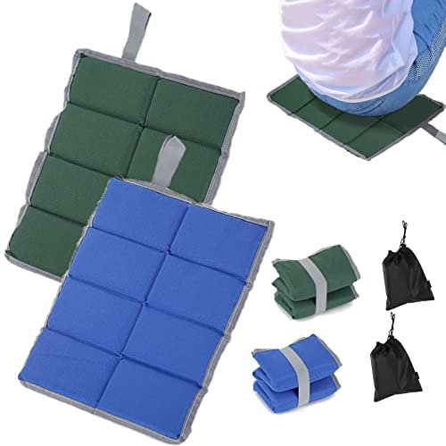 BSITSSS 2 Stk Sitzkissen Outdoor Faltbar, Sitzpolster Outdoor,Wasserdicht Tragbar Thermo Sitzkissen Faltbar Sitzkissen Wandern mit 2 Aufbewahrungsbeutel Für Outdoor Spielplatz Camping Wandern Picknick
