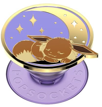 PopSockets: PopGrip Telefongriff mit erweiterbarem Ständer, PopSockets für Telefon, Pokemon, Emaille, schlafender Evoli