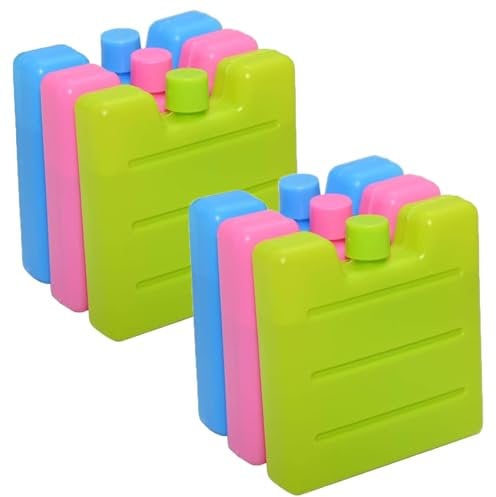 Vivo Technologies Freezer Blocks 6 Pack Ice Brick Pack,Mini Ice Packs for Cool Box Reusable Cooler for Outdoor,Travel Picnic Keeps Foods Freshness Multicolour