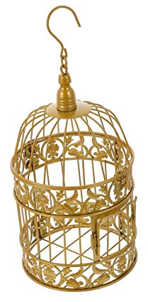 Warmhm Goldener Dekorativer Vogelkäfig Kleiner Jahrgang Vogelkäfig-dekor Fotoverzierung Vogelkäfig-kerzenhalter Aus Metall Schreibtischaufsatz Hochzeit Süßigkeiten-Stand Eisen Groß