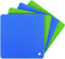 LznYi Silikon-Untersetzer, 4 quadratische Topflappen, rutschfeste hitzebeständige Tischsets für Küchentheke, langlebige Abtropfmatte, Glasöffner und Untersetzer (2 Gree + 2 Blue Silicone Trivets)