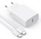 Cargador Carga Rapida for iPhone 16/16 Pro/16 Pro Max/16 Plus/16e/15/iPad Pro/Air/Mini 20W Carregador USB C con 2M Cable TORTOISE LOOK