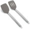 Juego de espátulas de silicona, ReaNea Slotted Turner, Solid Turner, espátulas de cocina con mango de acero inoxidable para utensilios de cocina antiadherentes, aptas para lavavajillas