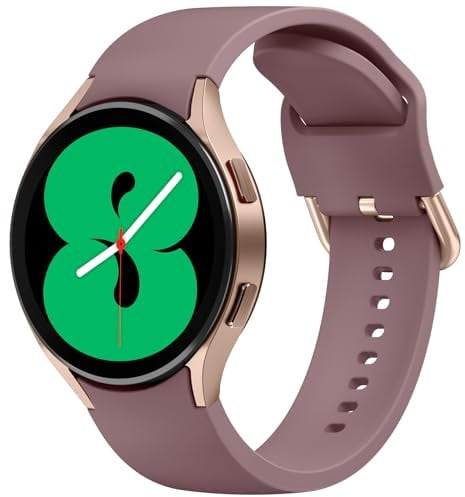 Straps Compatible with Samsung Galaxy Watch 4 Strap 40mm 44mm,Galaxy Watch 4 Classic Strap 42mm 46mm,20mm Adjustable Original Style Silicone Band for Samsung Galaxy Watch 4 Women Men (Smoke Purple)