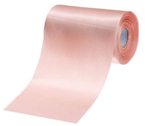 QUARKZMAN Ruban en Satin Rose Gold Uni de 4 Pouces x 24 Yards la Découpe de Cérémonie les Housses Chaise les Nœuds Cheveux L'Emballage Cadeau la Décoration Mariage Fête Polyester Solide