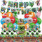 Geburtstagsdeko, 52pcs Geburtstag Luftballon Set, Geburtstag Dekoration Set,Game Thema Party Dekoration, Kindergeburtstag Themenparty, Latexballon,Tischtuch, Birthday Banner,Cupcake Toppers