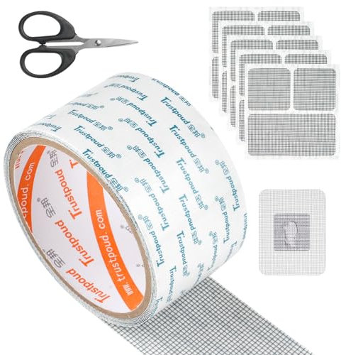 Fliegengitter Fenster Reparatur, Insektenschutz Fenster Reparatur, Stark Kleber Fliegengitter Reparatur mit Schere,Net Mesh Repair Tape,Fliegengitter Reparatur Klebeband für Tür Loch Von Ausbesserung