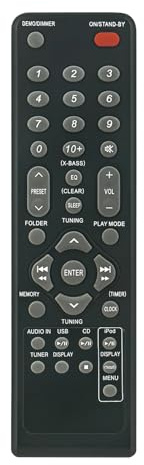 ALLIMITY Fernbedienung Ersatz passend für Sharp Audio System RRMCGA293AWSA GX-M10 GXM10 GA293AWSA