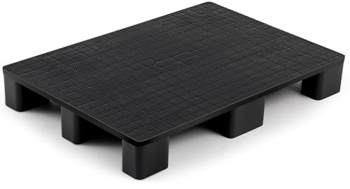Vercraft Kunststoffpaletten für Kellerlager, einfach zu stapeln, leichte Bodenpaletten, Display für Bodenbelag, Zimmer, Supermarkt, Lager, unterstützt bis zu 907 kg, Schwarz (L x B x H): 80 x 61 x 12