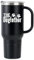Onebttl The Dogfather - 1180ml Stainless Steel Travel Mug Tumbler With Handle, Lid and Straw for Dog Dad, Lover, Owner - Black