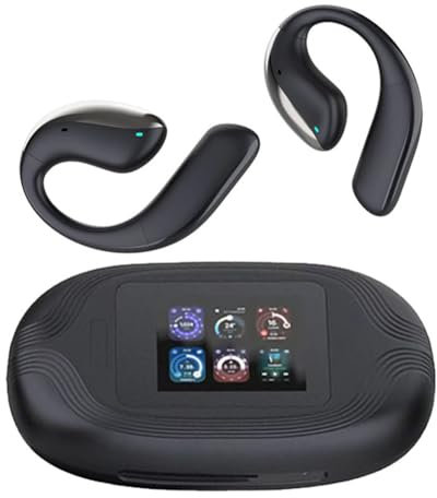 Micool Touch Screen Earbuds Wireless Bluetooth 5.4, Open Ear Earbuds with Screen, TWS Bluetooth Touchscreen Earbuds, Noise Cancelling Open Ear Headphones, Long Battery Life