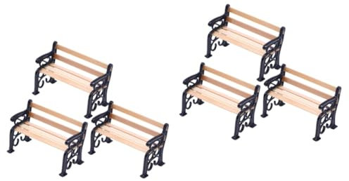 Toyvian 6stücke Miniatur Gartenbank Teiliges Puppenhaus Zubehör Für Kreative Deko Und Mikro-landschaften Für Projekte Und Spielzeugdekoration