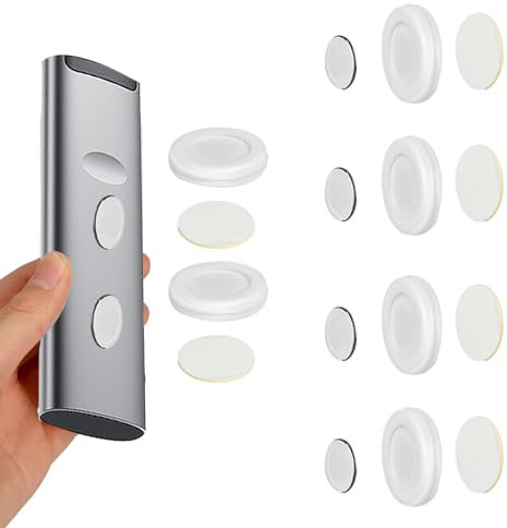 COMNICO Magnetic Remote Control Holder, 6Pcs Wall Mount Holders for TV Fan, and Air Conditioner Remotes Self Adhesive Phone Charging Organizer Storage Containers Strong Magnet Securely Hold
