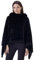Miaikvs Damen Pullover Strickschal Cape Schal mit Pelzkragen Poncho Wrap Schal（Schwarz）