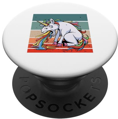 Rainbow Vomit Buntes Pony Magic Barf Rainbow Spew Fantasy PopSockets mit austauschbarem PopGrip
