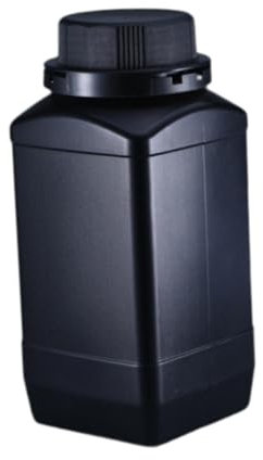 Fenteer Weithalsflasche, Chemikalien-Spenderflasche, 1000 ml, HDPE, alkalibeständig, auslaufsicherer Flüssigkeitsbehälter für das Klassenzimmer, Heimlabor, Schwarz, mit Schwarzer Kappe
