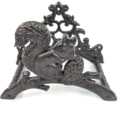 Gartenschlauchhalter aus Gusseisen, Eichhörnchen-Design, 26 cm
