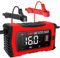 HTRC 16A Autobatterie Ladegerät, 6V/12V/24V Batterie Ladegerät für Auto LKW Motorrad Rasenmäher Boot Marine Batterien, Lithium Ladegerät, LiFePO4 Ladegerät, Blei-Säure Ladegerät für AGM, Gel, EFB usw