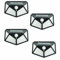 Hqynss Lot de 4 lampes solaires de sécurité d'extérieur avec détecteur de mouvement, 114 LED, 700 lm, grand angle de 270°, batterie 1200 mAh, détection de 5 m, étanchéité IP65, 3 modes, applique