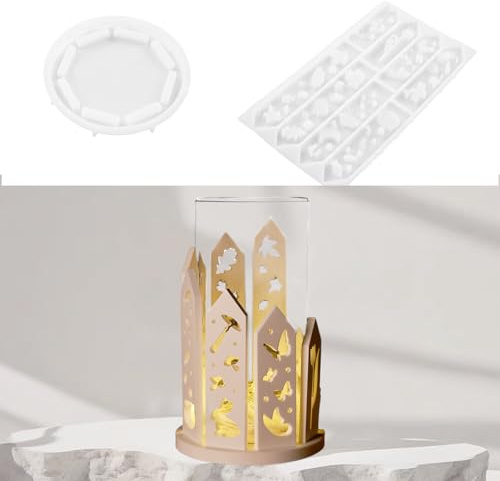 HNLMZ Silikonformen Gießformen Häuser,Silikonform Haus Kerzenhalter,Kerzenformen zum Gießen,Silikonformen Gießformen Häuser,Ostern Gipsformen zum Gießen,DIY Silikonform Häuser für Basteln