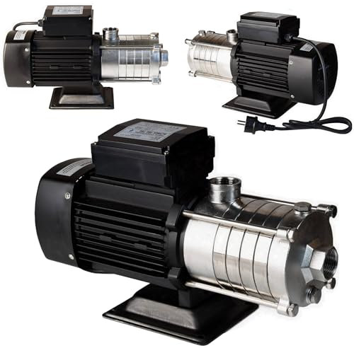 Pompe à Eau ALPINOX PRO 750 (550 W, 4200 l/h, hauteur max. 47 m) – Pompe de Surface Multicellulaire Auto-amorçante - à 5 TURBINES en INOX - Pour Eau Propre - Pompe d’arrosage, Pompe de Jardin PREMIUM