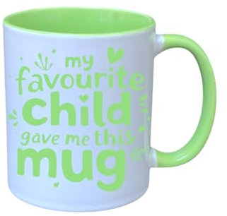 Welsh High Street Joke Gift for Mum - My Favourite Child Gave Me This Mug! (Green)